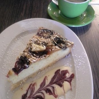 Apricot Tree Cafe - Plum marzipan cake served warm with coffee.  Their coffee is really good! - Modern European Near Me - Mississauga, Ontario