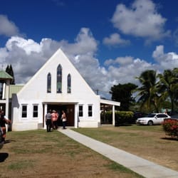 Kapa'a First Hawaiian Church - Front of church on a bright Sunday morning.