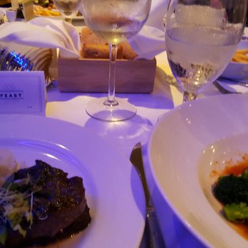 Jones for a Vacation - Fillet minon and jumbo shrimp for dinner during our cruise vacay - Travel Agents Near Me