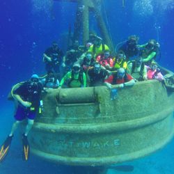 Sport Divers of Houston - Group photo on the Kittiwake in Grand Cayman.