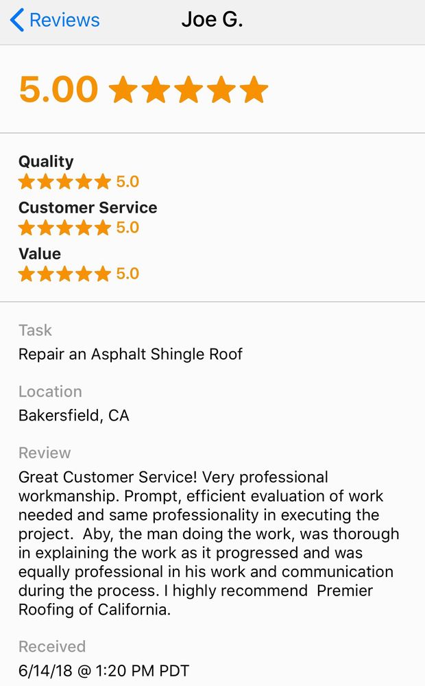 Slide of Premier Roofing of California