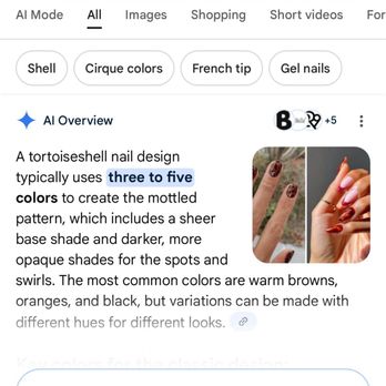 Nail Ritual  - Online shows tortoiseshell design is usually 3-5 colors - Nail Salons Near Me - Vienna, Virginia