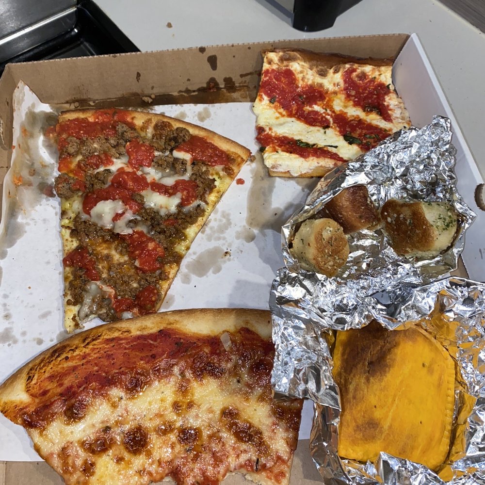 Not Ray's Pizza - Regular Slice, Lasagna Slice, Grandma Slice, Garlic Knots, Beef Pattie - Pizza Near Me - Brooklyn, New York Not Ray's Pizza - Regular Slice, Lasagna Slice, Grandma Slice, Garlic Knots, Beef Pattie - Pizza Near Me - Brooklyn, New York