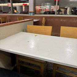 Wendy's - Table in the empty Wendy's at 6pm