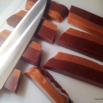 Crack Caramel - Peanut Butter Chocolate caramels getting ready to be salted - Chocolatiers & Shops Near Me Crack Caramel - Peanut Butter Chocolate caramels getting ready to be salted - Chocolatiers & Shops Near Me