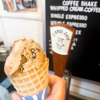 Joey's Custard - Dairy Free Mocha Chip in a Waffle Cone - Ice Cream & Frozen Yogurt Near Me - Sanibel, Florida Joey's Custard - Dairy Free Mocha Chip in a Waffle Cone - Ice Cream & Frozen Yogurt Near Me - Sanibel, Florida