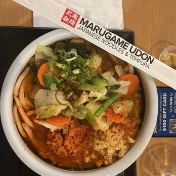 Marugame Udon - #15 tartan udon with crispy veges, not spicy enough. - Japanese Near Me - Costa Mesa, California