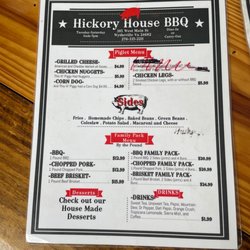 Hickory House BBQ - Menu back