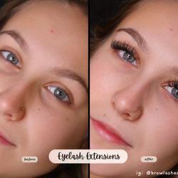 Brow Lash & Sugar Wax - Before and after of a custom lash extensions set!!
