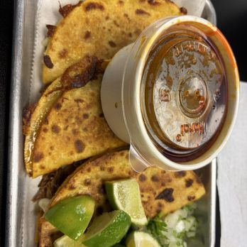 Tacos A La Madre - Three (3) Birria Quesatacos w/ Consomé - Tacos Near Me - Calverton, Maryland Tacos A La Madre - Three (3) Birria Quesatacos w/ Consomé - Tacos Near Me - Calverton, Maryland