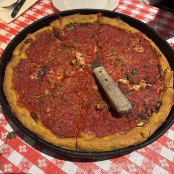 Gino's East - Magnificent Mile - Large Deep- Supreme Crumble Sausage - Pizza Near Me - Chicago, Illinois Gino's East - Magnificent Mile - Large Deep- Supreme Crumble Sausage - Pizza Near Me - Chicago, Illinois