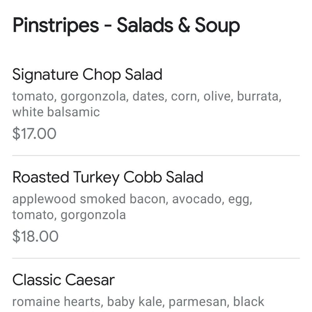 Pinstripes - Menu - Bowling Near Me - Northbrook, Illinois Pinstripes - Menu - Bowling Near Me - Northbrook, Illinois
