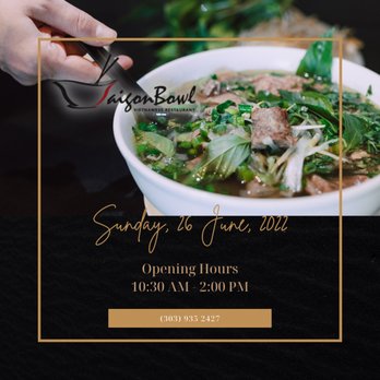 Saigon Bowl - Denver - a bowl of soup with meat and greens - Vietnamese Near Me - Denver, Colorado