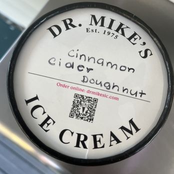 Dr Mike's Ice Cream - Cinnamon cider doughnut pint - Ice Cream & Frozen Yogurt Near Me - Bethel, Connecticut Dr Mike's Ice Cream - Cinnamon cider doughnut pint - Ice Cream & Frozen Yogurt Near Me - Bethel, Connecticut