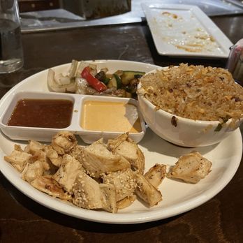 Shogun Restaurant - Sesame Chicken with chicken fried rice and veggies - Japanese Near Me - La Verne, California