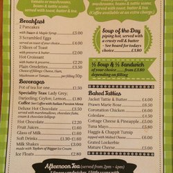 Jack & Rachel's Tea Room - Jack & Rachel's Cafe Menu Page 1