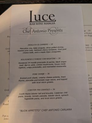 Menu photo 8 Luce Norfolk, VA