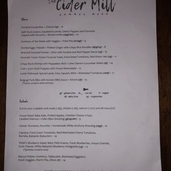 The Cider Mill - Summer 2018 Menu - Comfort Food Near Me - Syracuse, New York The Cider Mill - Summer 2018 Menu - Comfort Food Near Me - Syracuse, New York
