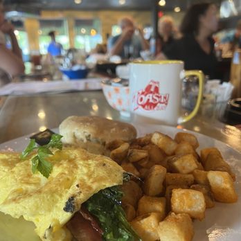 Toast! All Day - Omelet w home fries and big biscuit - Breakfast & Brunch Near Me - Mount Pleasant, South Carolina Toast! All Day - Omelet w home fries and big biscuit - Breakfast & Brunch Near Me - Mount Pleasant, South Carolina