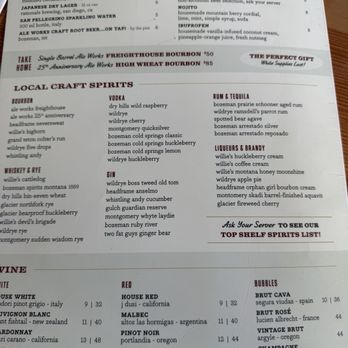 Montana Ale Works - Menu - New American Near Me - Bozeman, Montana