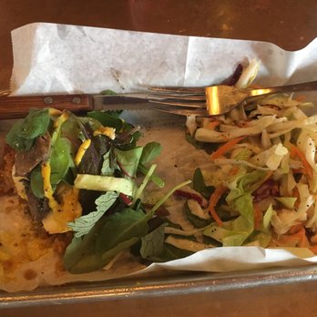 Flambo - breakfast, brunch and bar - Cajun Veggie Burger (no bun) and cucumber slaw - Bars Near Me - New Orleans, Louisiana Flambo - breakfast, brunch and bar - Cajun Veggie Burger (no bun) and cucumber slaw - Bars Near Me - New Orleans, Louisiana