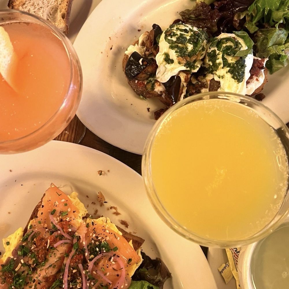 The Smith - The Smith Eggs Benedict, Eggs with Salmon - each item for brunch includes a free cocktail! - New American Near Me - Chicago, Illinois The Smith - The Smith Eggs Benedict, Eggs with Salmon - each item for brunch includes a free cocktail! - New American Near Me - Chicago, Illinois