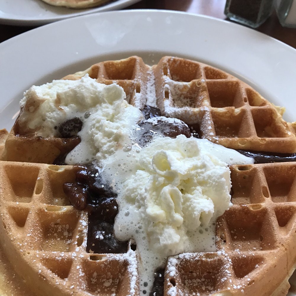 Open City - Banana pecan waffles ($12). And yes, that's mousse-like butter on top - American Near Me - Washington, DC, District of Columbia Open City - Banana pecan waffles ($12). And yes, that's mousse-like butter on top - American Near Me - Washington, DC, District of Columbia