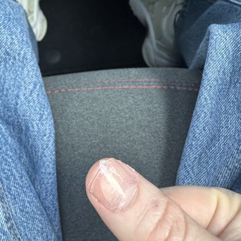 Nail Lounge at Millenia - large air bubble underneath cured gel; which she tried to just snap off - Nail Salons Near Me - Orlando, Florida