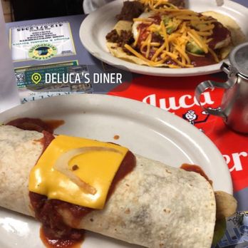 DeLuca's Diner - veggie burrito, and yes that is a kraft single cheese slice on top of the burrito - Breakfast & Brunch Near Me - Pittsburgh, Pennsylvania