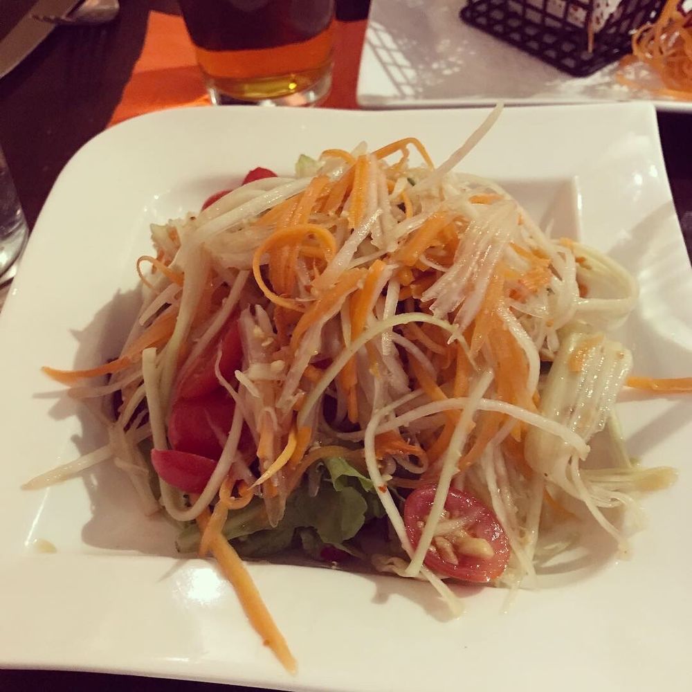 Sumittra Thai Cuisine - SOM TOM. Hun liked more than I did. A little too heavy on the lime juice for me. - Thai Near Me - Charles Town, West Virginia
