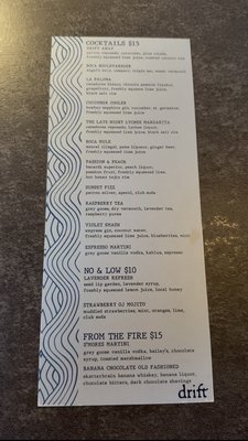 Menu photo 2 DRIFT Boca Raton, FL