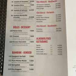 Giardino Italiano - Togo Menü Januar 2023
