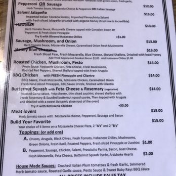Inferno Woodfired Kitchen - Great variety. Not sure why two items were crossed off... maybe they were out of that for the night. - Food Trucks Near Me