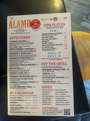Menu photo 1 Alamo Texas BBQ and Tequila Bar Brookline, NH Menu photo 1 Alamo Texas BBQ and Tequila Bar Brookline, NH