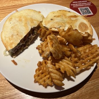 Applebee's Grill + Bar - quesadilla burger and waffle fries - Sports Bars Near Me - Batavia, New York Applebee's Grill + Bar - quesadilla burger and waffle fries - Sports Bars Near Me - Batavia, New York