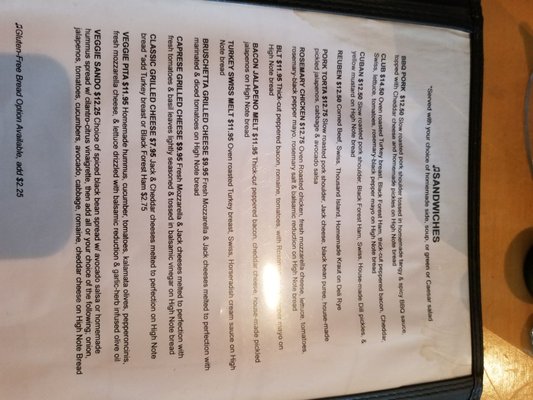 Menu photo 8 High Note Boise, ID