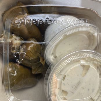 Gyroville - Grape leaves with spinach jalapeño tzatziki - Greek Near Me - Miami, Florida