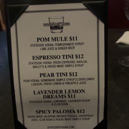 Cocktail menu Cocktail menu