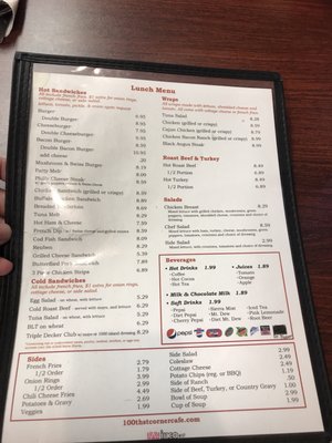 Menu photo 7 100th St Corner Cafe Urbandale, IA