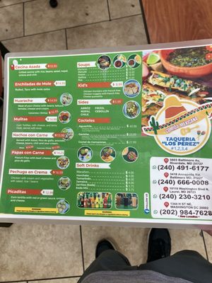 Menu photo 2 Taqueria Los Perez 2 Baltimore, MD