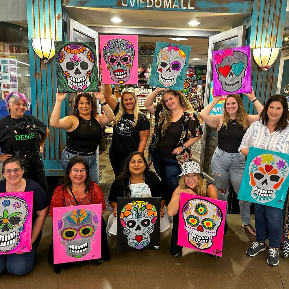 Calliope Street - Group photo with our masterpieces! - Art Classes Near Me - Oviedo, Florida