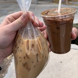 Viejo Coffee - Horchata latte in a bag and Abuelita latte