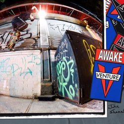 Homebase Skateshop - Shop rider John Shanahan in a Venture Trucks ad as seen in Thrasher Magazine.