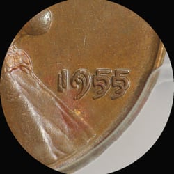 D & J Coins - Close up of 1955/55 Lincoln cent