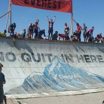 Tough Mudder - Everest second to last obstacle. Noticed Wounded Warrior amputee cheering Mudders on in left of photo - Boot Camps Near Me - Beatty, Nevada Tough Mudder - Everest second to last obstacle. Noticed Wounded Warrior amputee cheering Mudders on in left of photo - Boot Camps Near Me - Beatty, Nevada