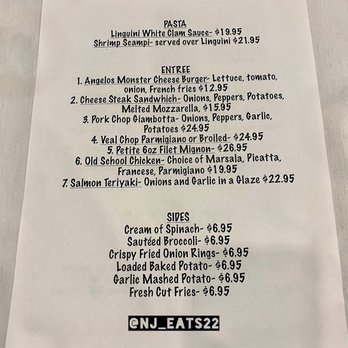 Angelo’s Steakhouse - Lunch Menu - 2nd Page - Bars Near Me - Kenilworth, New Jersey Angelo’s Steakhouse - Lunch Menu - 2nd Page - Bars Near Me - Kenilworth, New Jersey