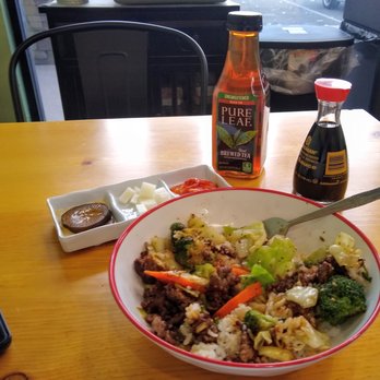 K Style Kitchen - Beef bulgogi bowl with cucumber and radish pickles plus kimchi. - Korean Near Me - Albuquerque, New Mexico