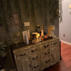 Blue Mountain Mist Spa - Snack area with lemon water, Keurig, coffee variety cups and tea