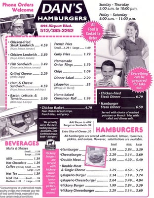 Menu photo 8 Dan's Hamburgers - Austin Austin, TX