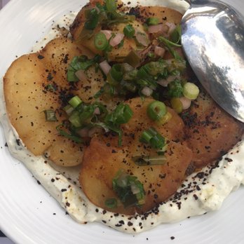 Honey Road - Crispy potatoes with green chili labne - Middle Eastern Near Me - Burlington, Vermont